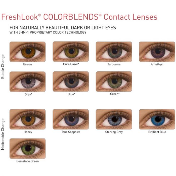 Freshlook ColorBlends coloured contact lenses