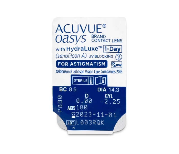 Acuvue Oasys 1 Day with Hydraluxe for Astigmatism 30 contacts