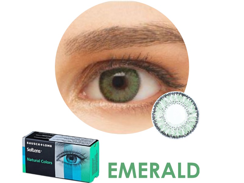 Green Emerald SofLens Natural Colors lenses (2) - Power